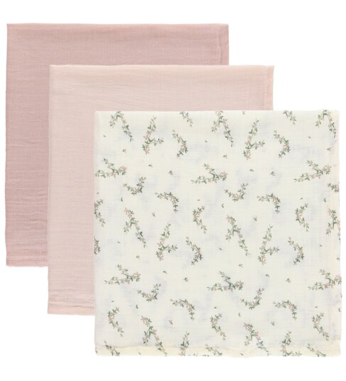 Sebra Powder Blossom /Rose Muslin Tøybleier 3-pakning