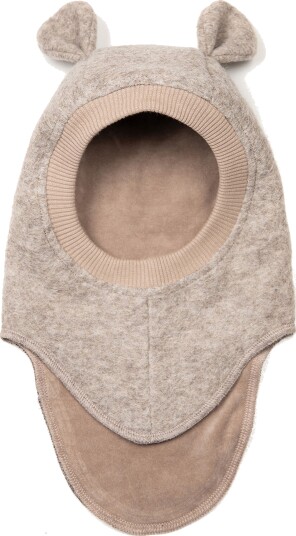 Huttelihut Balaclava Vinterlue Med Små Ører, Camel Melange Huttelihut Balaclava Vinterlue Med Små Ører, Camel Melange