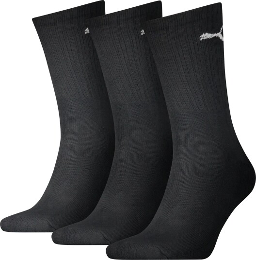 Puma Sport Crew 3pk, sokker unsiex 35-38 Black Puma Sport Crew 3pk, sokker unsiex 35-38 Black