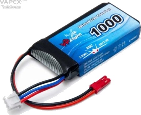 Vapex Li-Po Battery 2S 7,4 V 25C 1000 mAh JST-RCY (BEC)-kontakt Vapex Li-Po Battery 2S 7,4 V 25C 1000 mAh JST-RCY (BEC)-kontakt