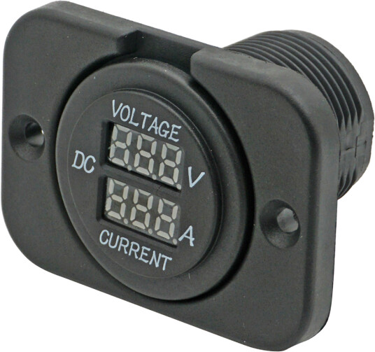 Digital volt  og amperemeter m/ramme