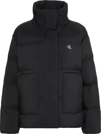 Calvin Klein Jeans Mw Relaxed Stand Collar Down Puf Black L