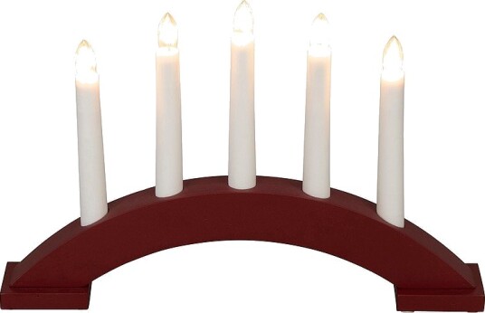Konstsmide Lysestake tre 5 pærer 21,5 cm Rød