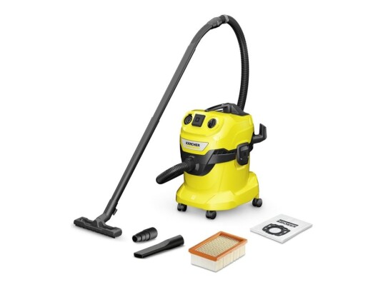 Kärcher Wd 4 P V 20/5/22 Støvsuger Kanister Pose / Uten Pose Gul