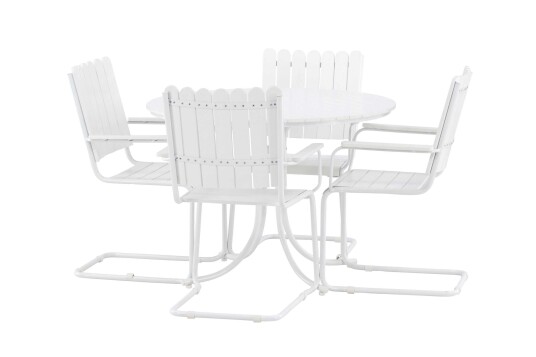 Venture Design Holmsund spisegruppe Hvit/hvit 4 stoler & bord 100 cm Hvit