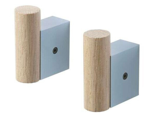 Muuto - Attach Coat Hook Set of 2 Oak/Pale Blue