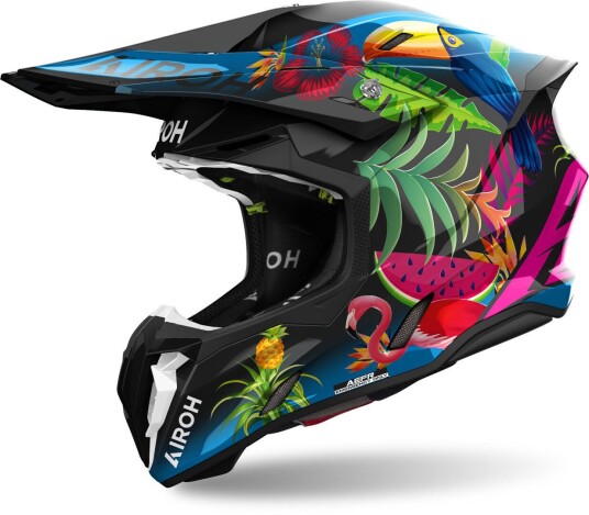 Airoh Twist 3 Amazonia Motocross Hjelm M Svart Flerfarget Airoh Twist 3 Amazonia Motocross Hjelm M Svart Flerfarget