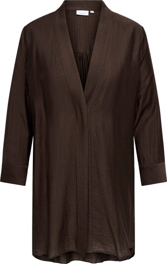 Only Carmakoma Skjorte Carjoanna L/S Long Cardigan Wvn Brun