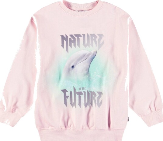 Molo Collegegenser Monti Glitter Dolphin Molo 7 år (122) Collegegenser Rosa