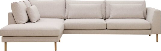 Florenz 4 seters Venstrevendt L formet Sjeselongsofa i Stoff   Beige