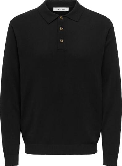 ONLY & SONS Onsloui Reg 12 Ls Mel Polo Knit Noos Black XS