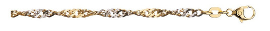 Singapore armbånd i 585 gull, 19 cm Singapore armbånd i 585 gull, 19 cm