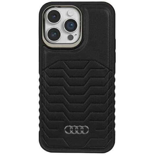 Dėklas Audi Synthetic Leather Magsafe Iphone 14 Pro Max 6.7" Juoda/Juodas Hardcase Au-Tpupcmip14pm-Gt/D3-Bk