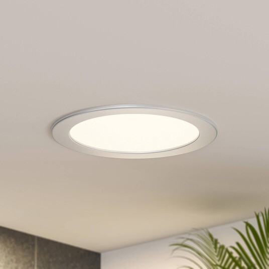 Prios LED innbyggingslampe Cadance sølv 22 cm sett med 10 stk CCT