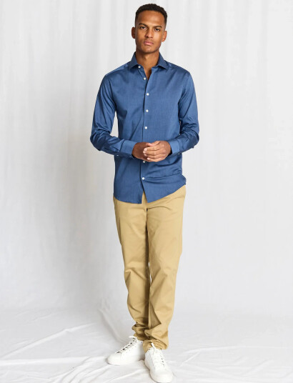Bruun & Stengade Bs Morros Slim Fit Shirt   Blue   41