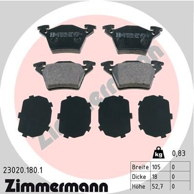 Bremseklosser ZIMMERMANN 23020.180.1