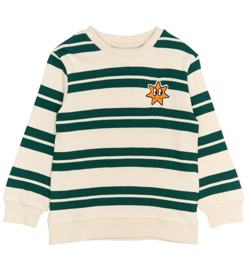 THE NEW Siblings Deep Teal Striped Robbie Strikk Collegegenser 92