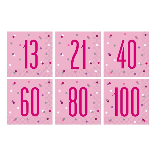 Papirservietter Tall Rosa   Tallet 80