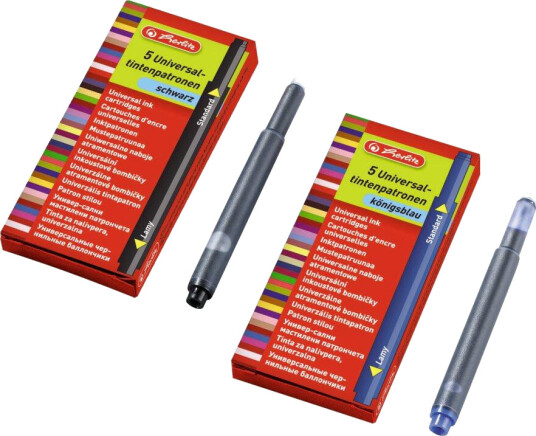 Herlitz universal ink cartridges blue 2x 5 pieces