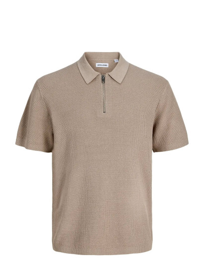 Jack & Jones Jjmax Knit Zip Polo Ss Jnr   Beige   152