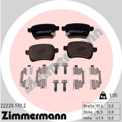 Bremseklosser ZIMMERMANN 22220.170.2 Bremseklosser ZIMMERMANN 22220.170.2