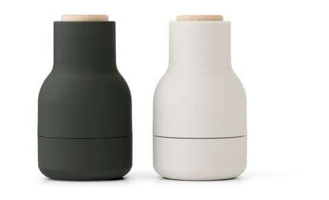 Audo Copenhagen Bottle Grinder krydderkvern Small 2-pakning Ash-carbon-bøk