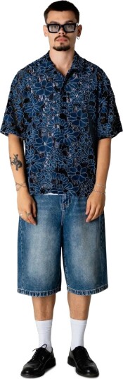 Woodbird Wbwang Denim Lace Shirt   Blue   M