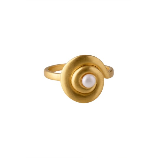 Pernille Corydon Shell Flower Ring 18 kt. Gullforgylt sølv r-346-gp-54-1 - Dame - 925 sterling silver