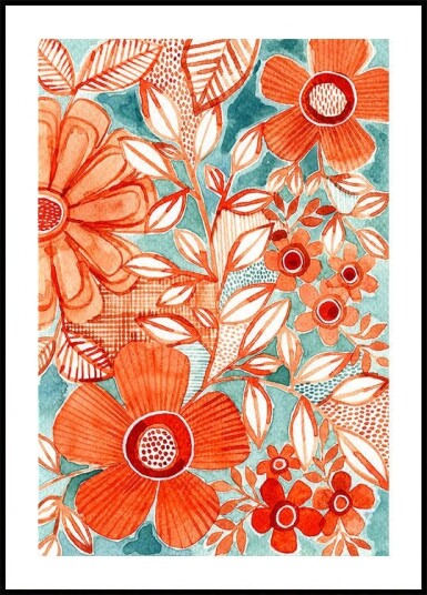 Red Daisies Poster Plakat / 50x70cm Red Daisies Poster Plakat / 50x70cm