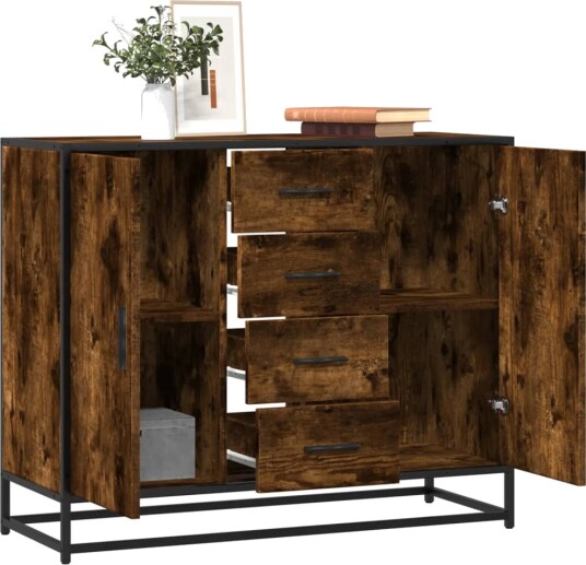 Skjenk røkt eik 92x35x76 cm konstruert tre 8721102923333