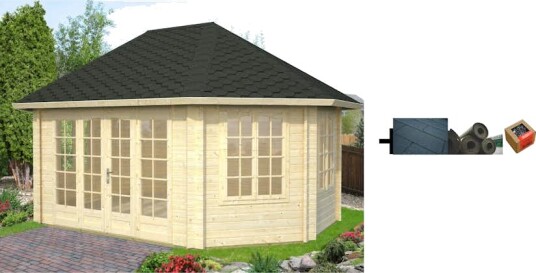 Lysthus Palmako Hanna 20,3 m2 med Shingel Papp og Spiker