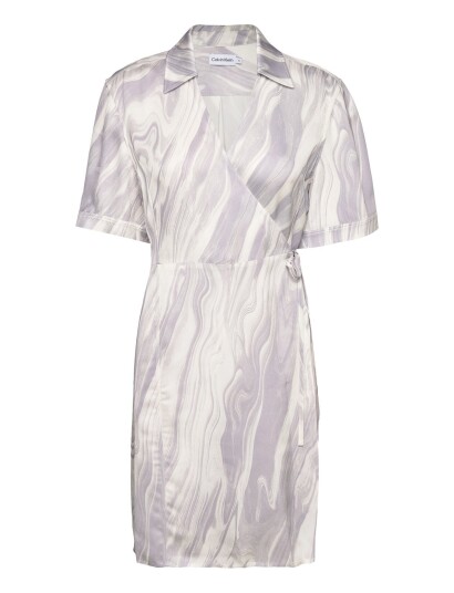Calvin Klein | Shine Viscose Wrap Dress | 42
