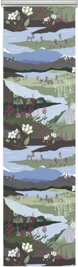 Arvidssons Textil Fjällvandring panelgardin 2-pk Grønn/blå