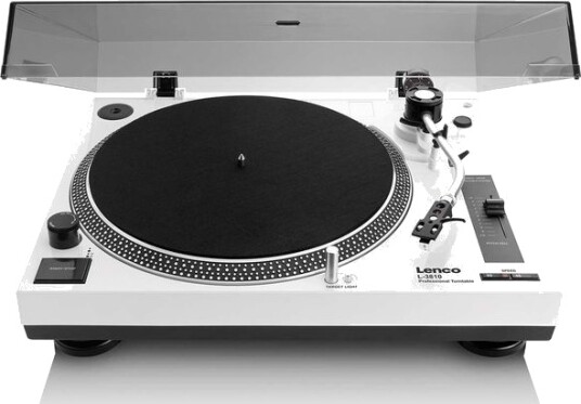 Lenco L-3810 Hvit Direktedrevet Platespiller med USB for DJ-er