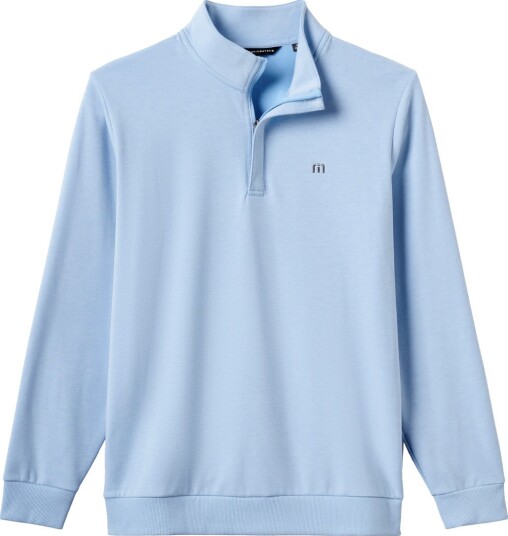 Travis Mathew Cloud Quarter Zip 2.0 Golfgenser herre Heather Powder Blue Small