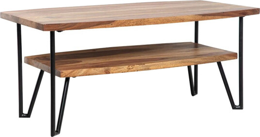 Sofabord Wohnling Heltre Rektangulær med Brett Landlig Stil Metallben Sofabord Wohnling Heltre Rektangulær med Brett Landlig Stil Metallben