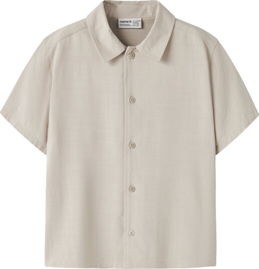 Name It Skjorte Viskose NkmJimbo Chateau Gray Name It 9 10 år (134 140) Skjorte K/E Beige