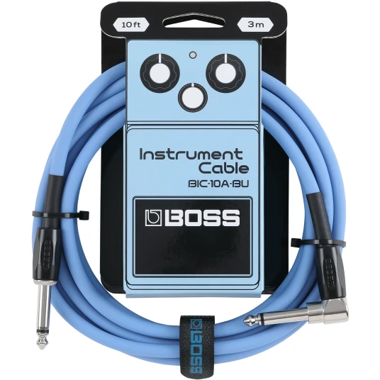 Boss BIC-10A-BU 3m instrumentkabel Vinklet/rett 1/4" jack blue Boss BIC-10A-BU 3m instrumentkabel Vinklet/rett 1/4" jack blue