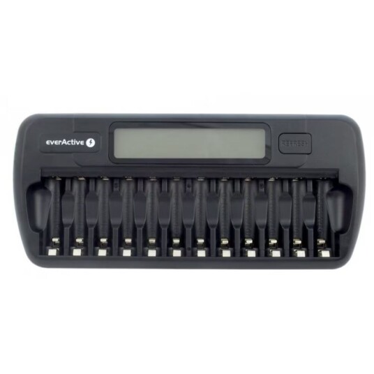 EverActive NC-1200 Batterilader for 12 AA/AAA Nikkelmetallhydrid EverActive NC-1200 Batterilader for 12 AA/AAA Nikkelmetallhydrid