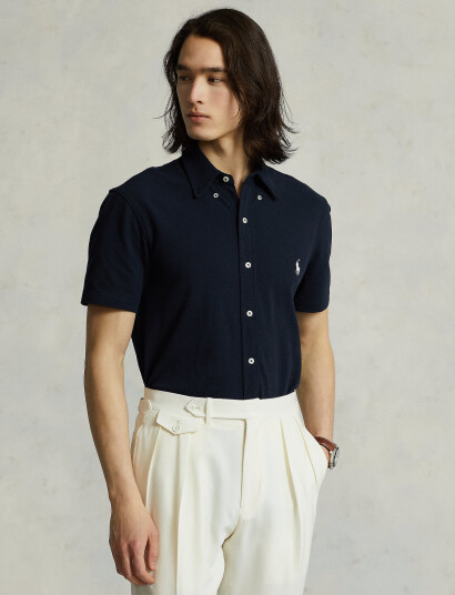 Polo Ralph Lauren Featherweight Mesh Shirt   Navy   XL