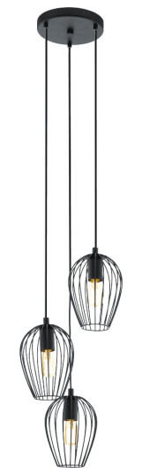 Eglo Newtown - Taklampe - 3 innganger - E27 - svart