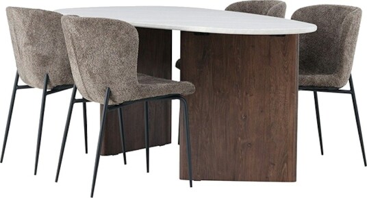 Spisegruppe Venture Home Grönvik med 4 Modesto Stoler