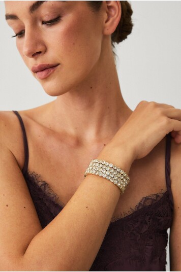 Ellos Collection Armbånd med glassteiner Gul