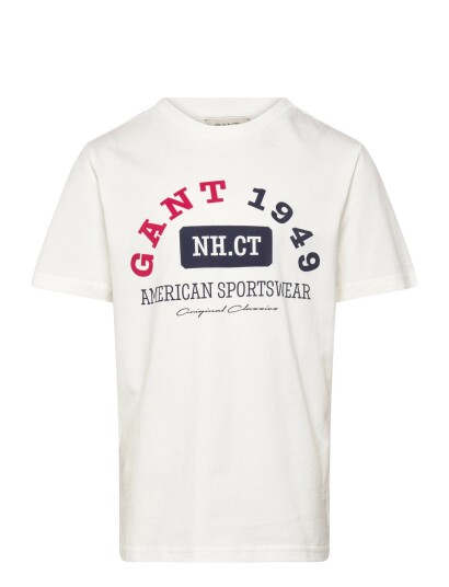 Gant Kids American Sportswear Graphic Ss T Shirt White 128 Gant Kids American Sportswear Graphic Ss T Shirt White 128