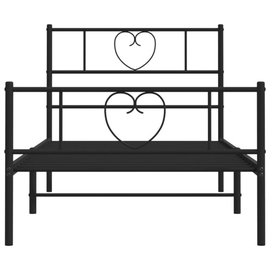  Sengeramme i metall med hode- og fotgavl svart 90x190 cm 8721012048324