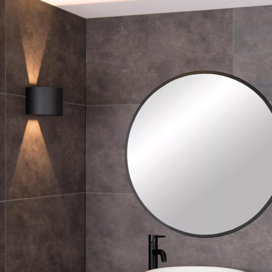 Lucide Axi round vegglampe opp/ned baderom IP54 6 watt 2700 Kelvin  - Svart