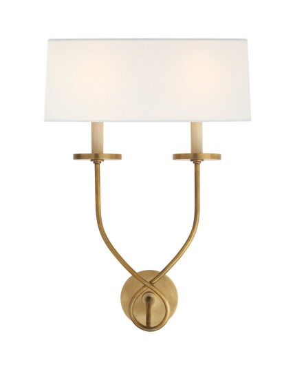 Symmetric Twist vägglampa dubbel antik mässing