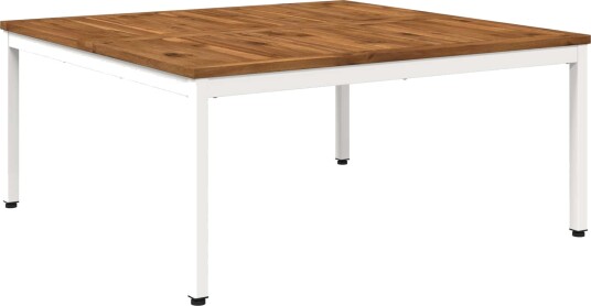 vidaXL Kaffebord Naturlig og Hvit 100 x 100,5 x 45 cm Solid akasietre