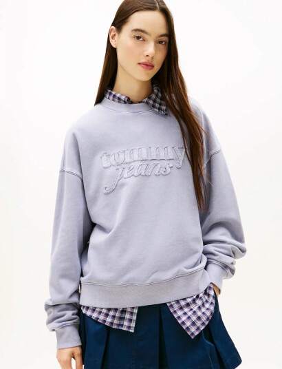 Tommy Jeans Tjw Bxy Gmd Script Crew - Grey - XL Tommy Jeans Tjw Bxy Gmd Script Crew - Grey - XL
