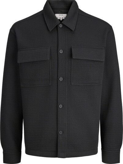 Jack & Jones Jcofusion Jersey Waffle Overshirt Black M